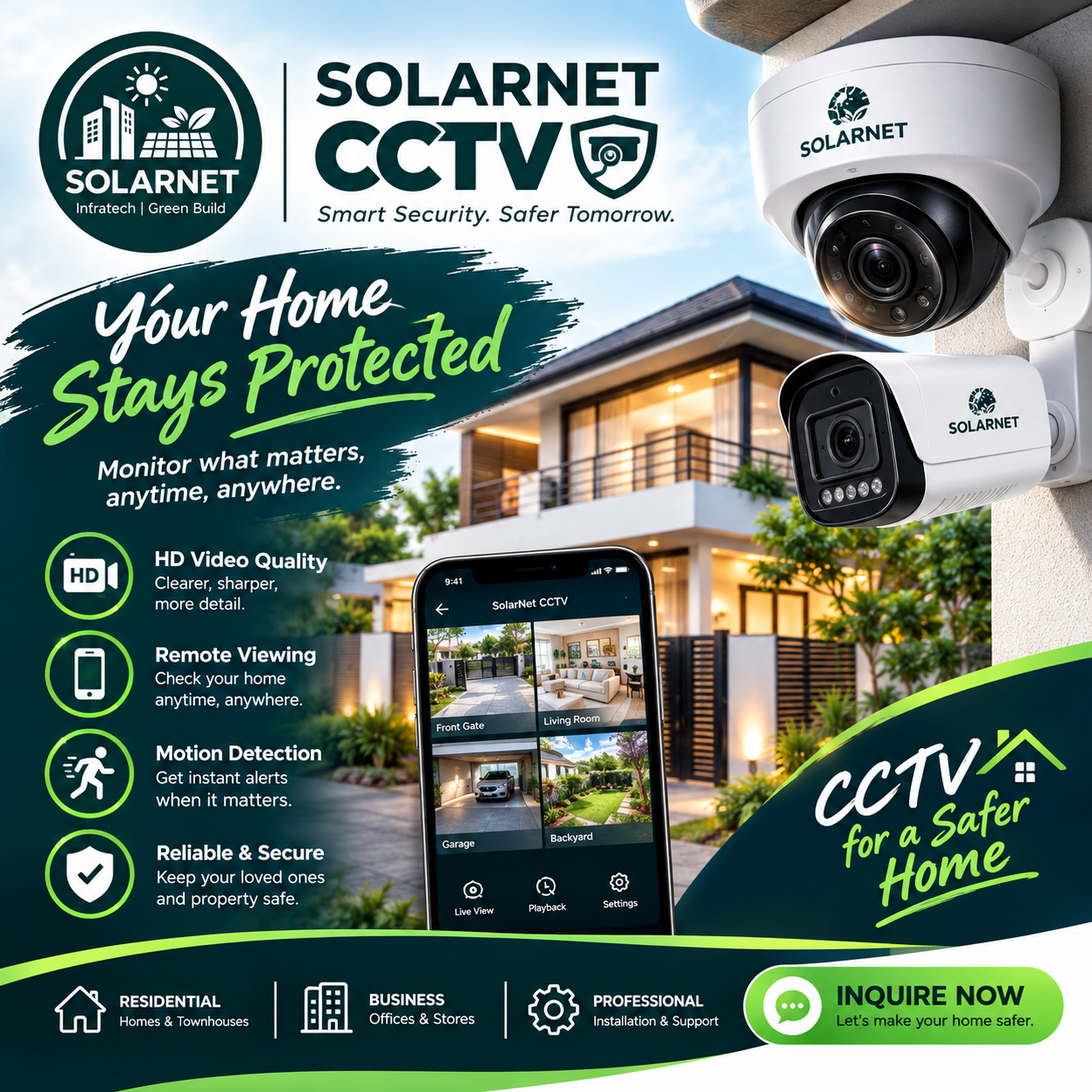 SolarNet CCTV — smart security for homes and businesses