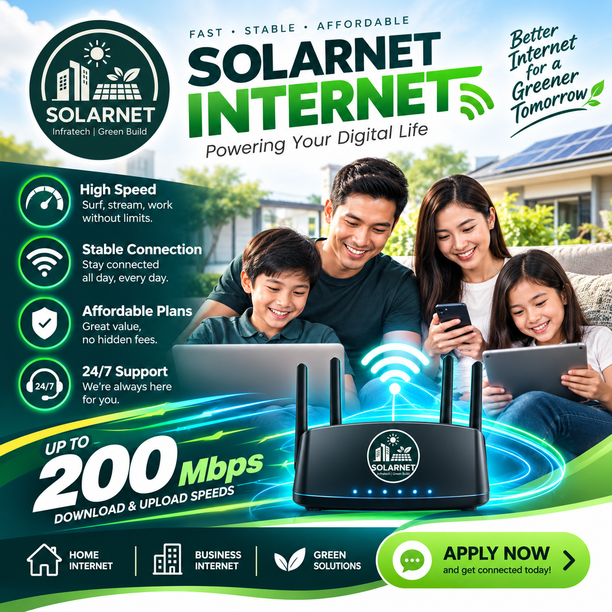 SolarNet Internet — fast, stable and affordable internet up to 200 Mbps